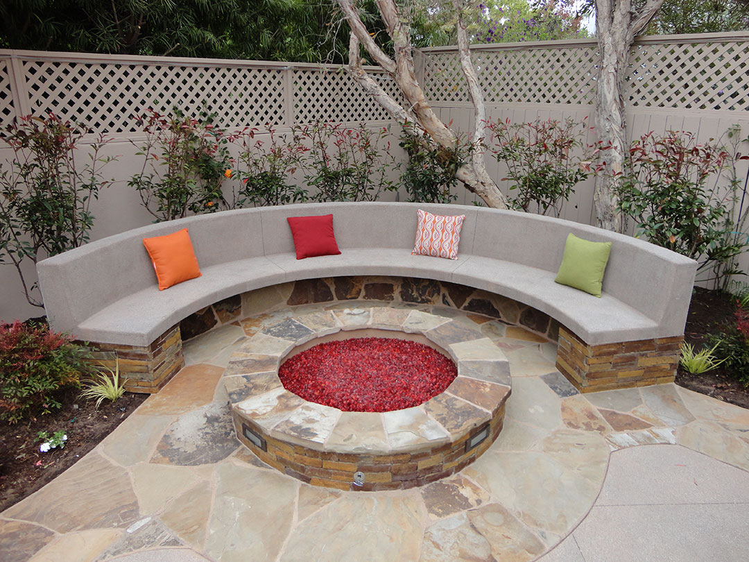 Stone Fire Pit And Bench Gemini 2, Fire Pit Bench Seating